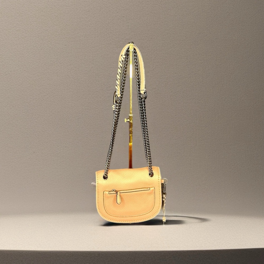 Coach Beige Leather Crossbody Bag with Chain - Picture 4 of 5